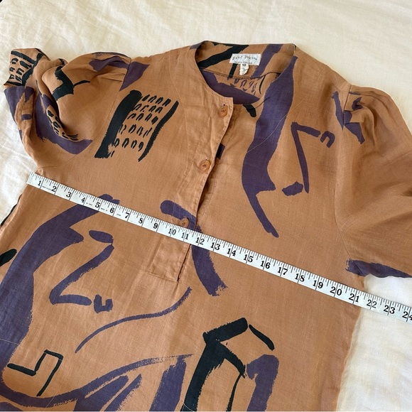 Vintage Betty Jackson Abstract Linen Dress Size 10 - Picture 8 of 12